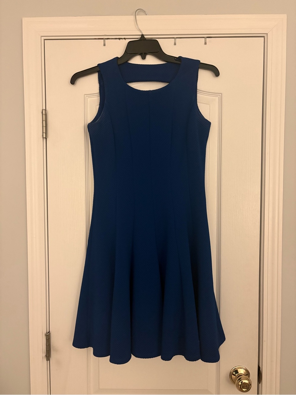Danny & Nicole Cobalt Textured Fit-and-Flare Dress